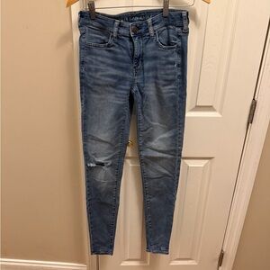 American Eagle Outfitters Distressed Blue Jeggings